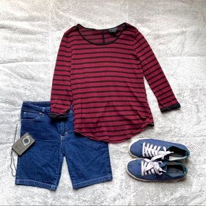 Bow Back Striped Burgundy Shirt